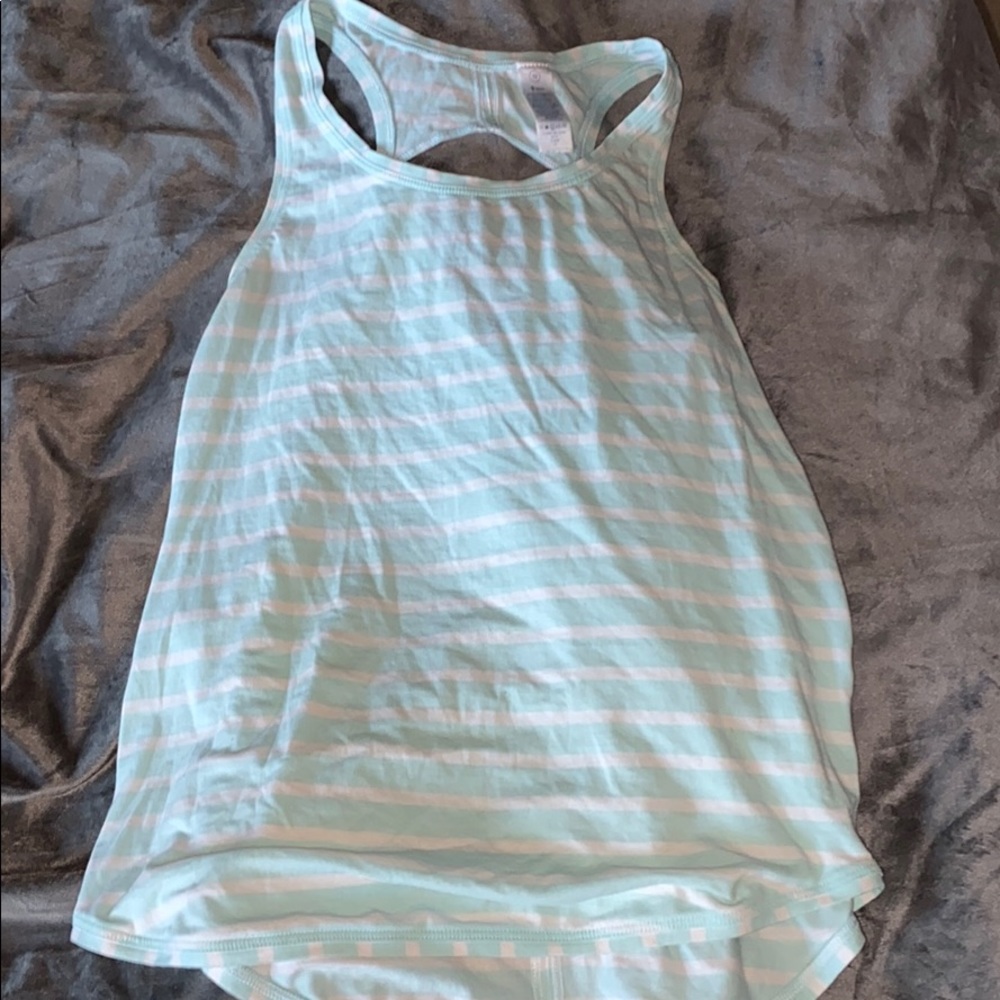 Light blue and white ivivva tank top